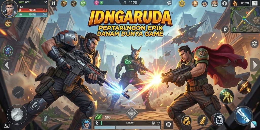 Tampilan menarik dari gameplay pertarungan IDNGARUDA yang seru.