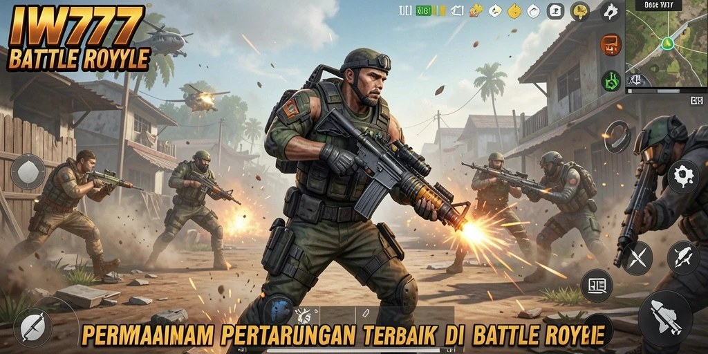 Gameplay menarik dalam IW777 dengan pertempuran Battle Royale yang intens.