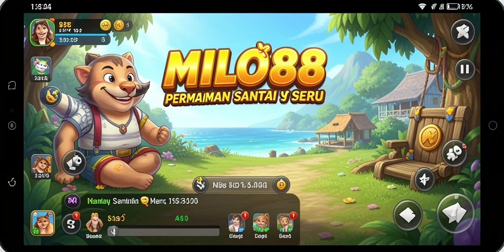 Tampilan gameplay yang menawan dari MILO88 dengan karakter ceria.