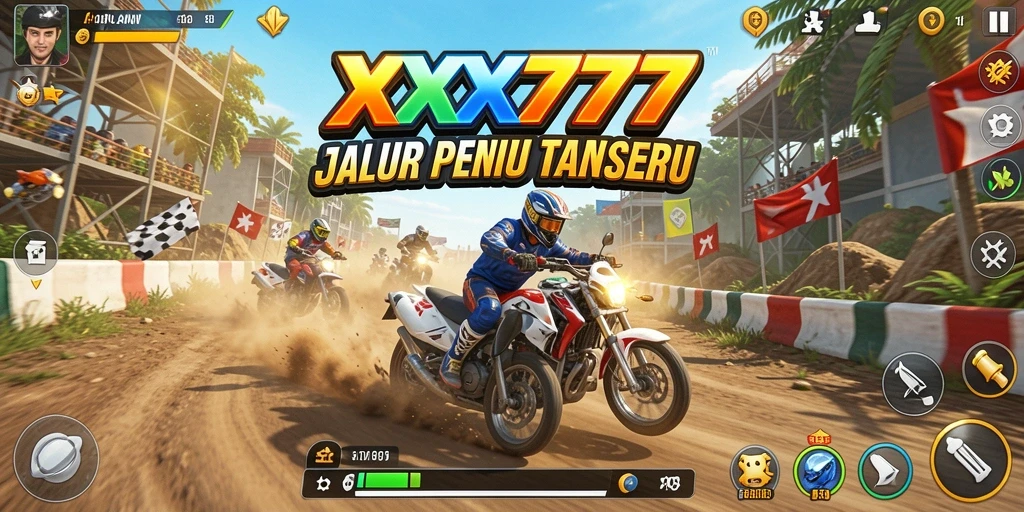 Tampilan gameplay seru dari balapan berkecepatan tinggi di XXX777.